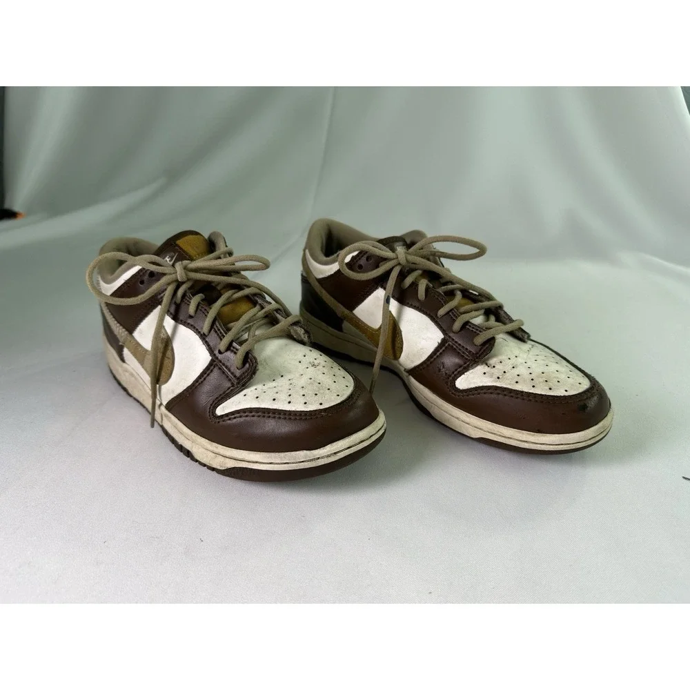 Nike GS Dunk Low Plaid Brown Sail Youth FV3653-191 Size 6Y EUC